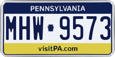 PA license plate MHW9573