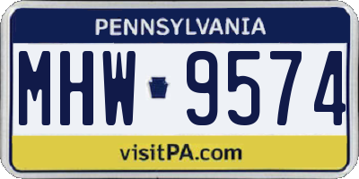 PA license plate MHW9574