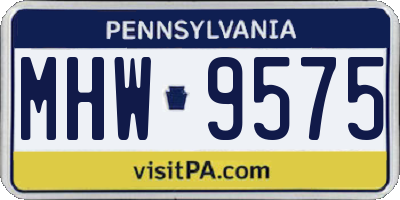 PA license plate MHW9575