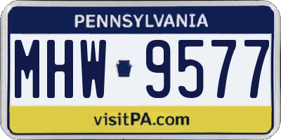 PA license plate MHW9577