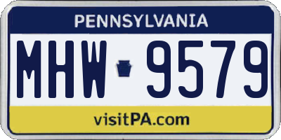 PA license plate MHW9579