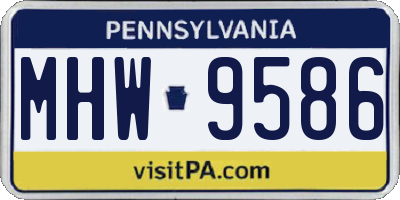 PA license plate MHW9586