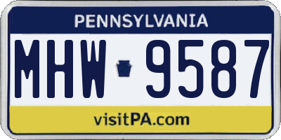 PA license plate MHW9587