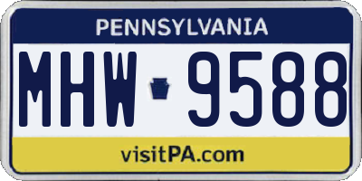 PA license plate MHW9588