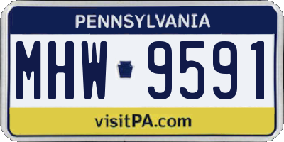 PA license plate MHW9591