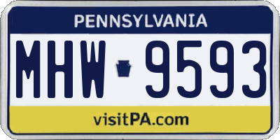 PA license plate MHW9593
