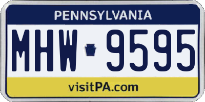 PA license plate MHW9595