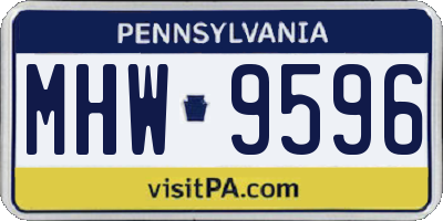PA license plate MHW9596