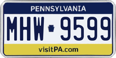 PA license plate MHW9599