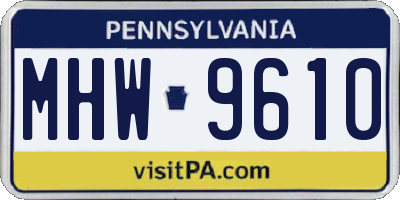 PA license plate MHW9610
