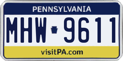 PA license plate MHW9611