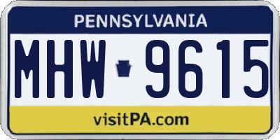 PA license plate MHW9615