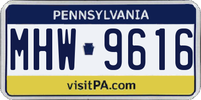 PA license plate MHW9616