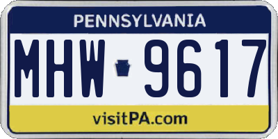 PA license plate MHW9617