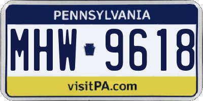 PA license plate MHW9618