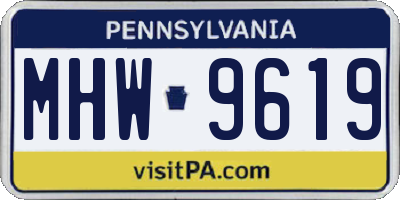 PA license plate MHW9619