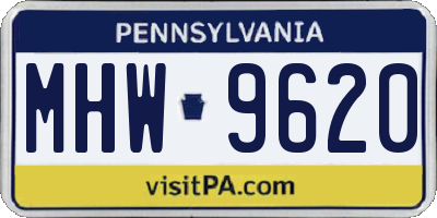 PA license plate MHW9620