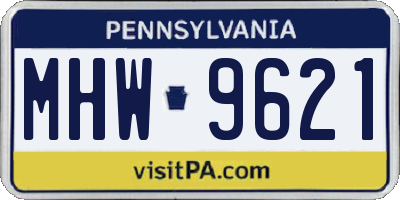 PA license plate MHW9621