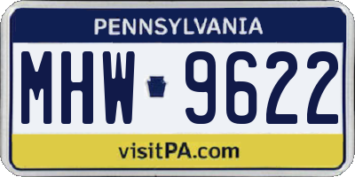 PA license plate MHW9622