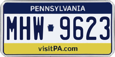 PA license plate MHW9623