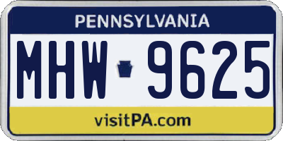 PA license plate MHW9625