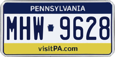 PA license plate MHW9628