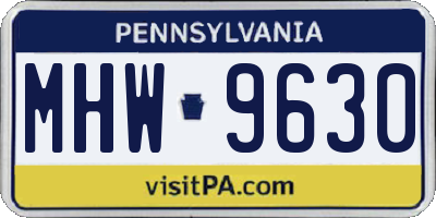 PA license plate MHW9630