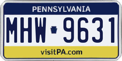 PA license plate MHW9631