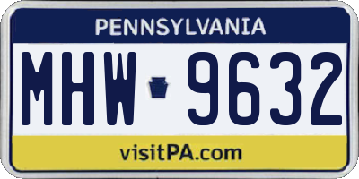 PA license plate MHW9632