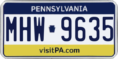 PA license plate MHW9635