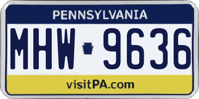 PA license plate MHW9636