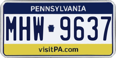 PA license plate MHW9637