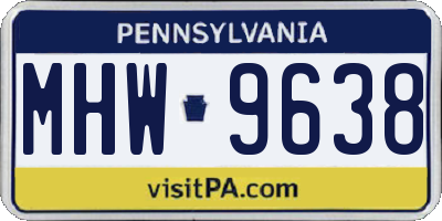 PA license plate MHW9638