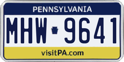 PA license plate MHW9641