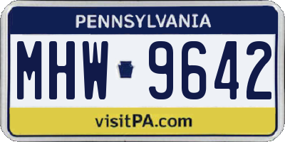 PA license plate MHW9642
