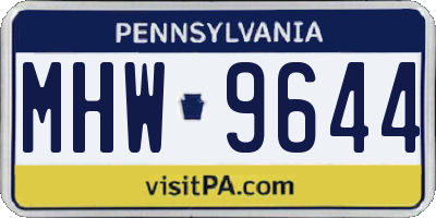 PA license plate MHW9644