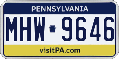 PA license plate MHW9646