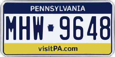 PA license plate MHW9648