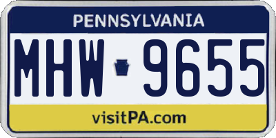 PA license plate MHW9655