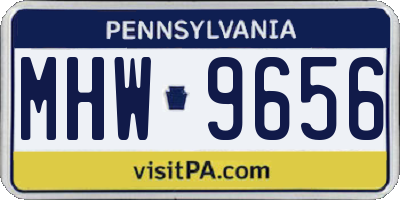 PA license plate MHW9656