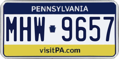 PA license plate MHW9657