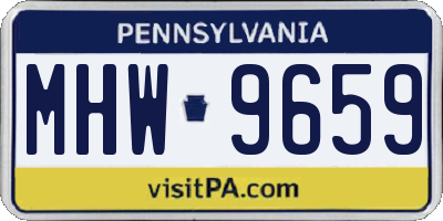 PA license plate MHW9659