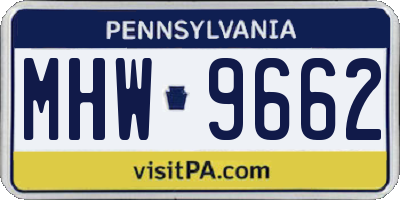 PA license plate MHW9662