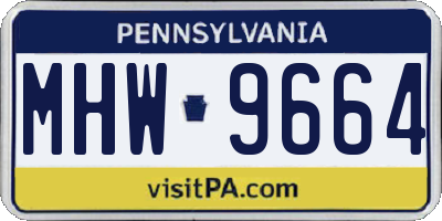 PA license plate MHW9664