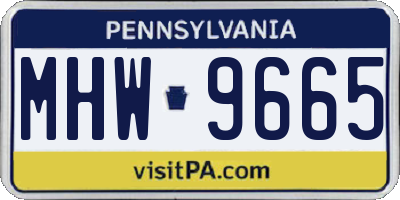 PA license plate MHW9665