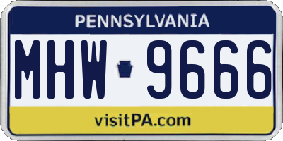 PA license plate MHW9666