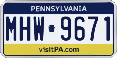PA license plate MHW9671