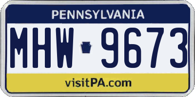 PA license plate MHW9673
