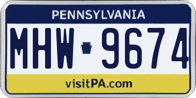PA license plate MHW9674