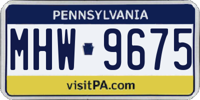 PA license plate MHW9675